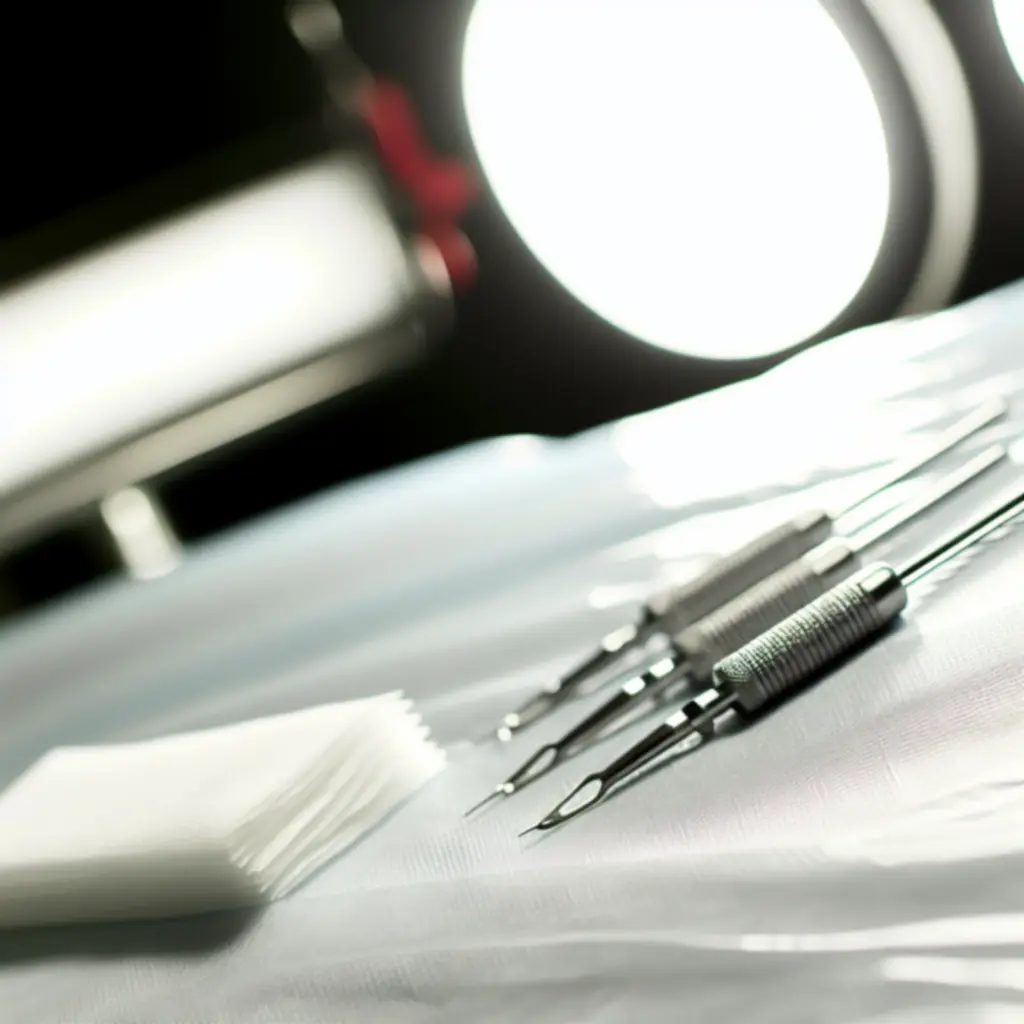 Steril, egyszer használatos tetováló eszközök közelről, kiemelt higiéniai környezetben.